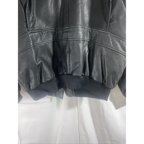 Vintage B-52 Jacket Mens Size Extra Large XL Black Leather Bomber‎ Flight - Picture 15 of 15